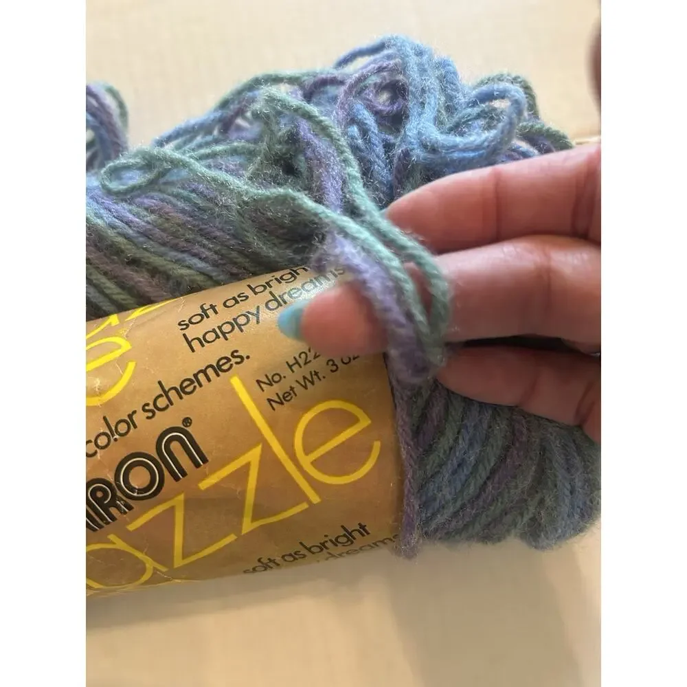 Vtg Lot of 3 Skeins Caron Dazzleaire Yarn Lavender Ombré Yarn Bee Amethyst 9.5oz
